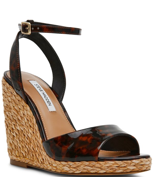 スティーブ マデン レディース シューズ スリッポン・ローファー 刷り上げる サンダル Steve Madden Devin Patentortoise Print Espadrille Wedge Sandals Tortoise