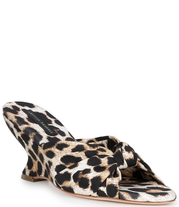 ロフラー 幽客ダル レディース シューズ サンダル 地絹 Loefflerandall Marsy Silk Leopard Slip On Wedge Sandals Leopard 毛の荒物