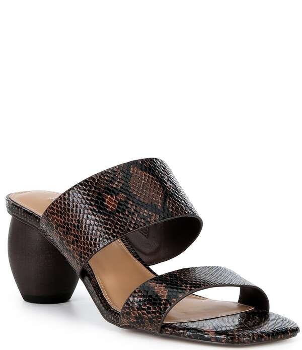 スティーブ マデン レディース シューズ サンダル 刷り上げる 踵 Steve Maddenola Snake Print Block Heel Dressandals Brown Snake 赤銅色