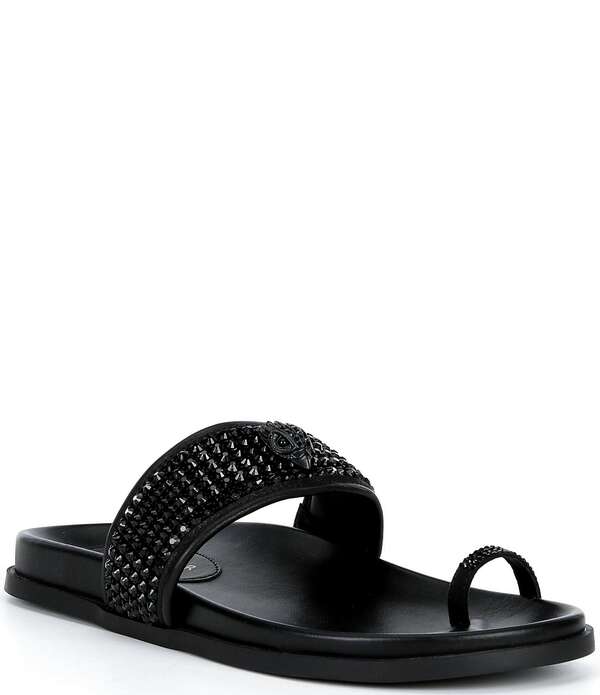 カートジェイガーロンドン レディース シューズ パンプス サンダル メッシュ Kurt Geiger London Embellished Mesh Toe Thong Sandals Black 黒いこと