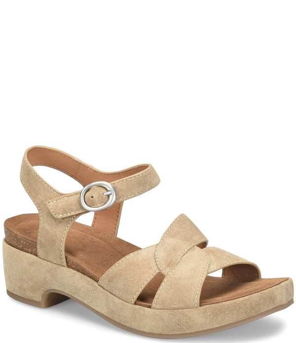 ソフト レディース シューズ サンダル スエード キャップ Sofft Capri Suede Wedge Sandals Barley｜ReVida 店