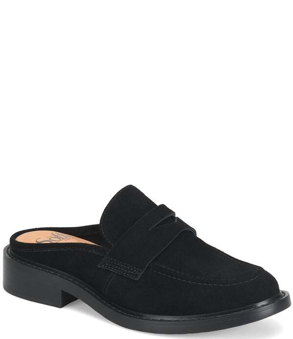 ホンブルグ帽 レディース シューズ パンプスエード Sofft Monique Ultra Soft Suede Penny Keeper Mule Black 黒いこと