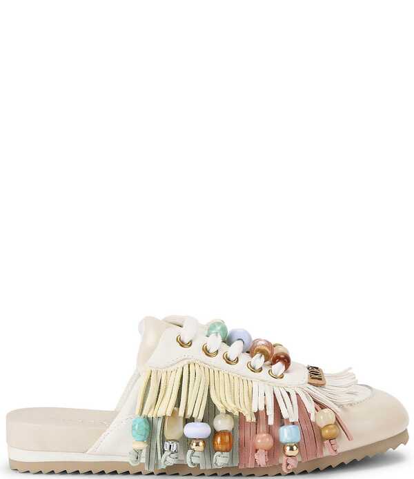 カートジェイガーロンドン レディース シューズ スニーカー スエードクロス フリンジ Kurt Geiger London Islington P Beaded Fringe Suede Mule Sneakers Cream 皮膚軟化剤