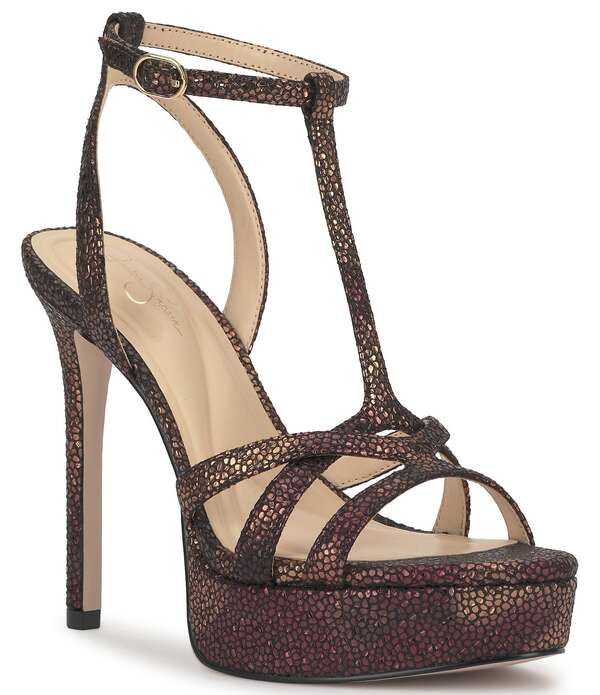 ジェシカシンプソン レディース シューズ サンダル プラットホーム Jessica Simpson Sippetembossed T-Straplatform Dressandals Bronze/Multi マルチ色合い