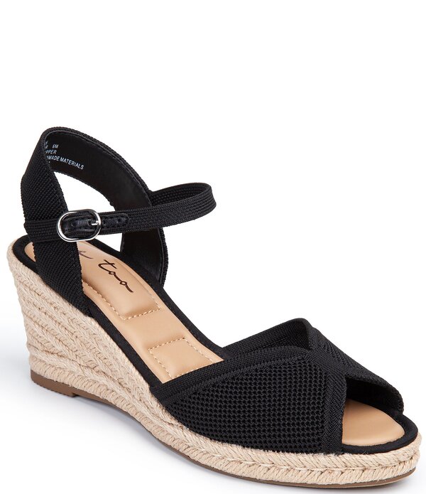 ミートゥー レディース シューズ サンダル 編み物 Me Too Stormi Stretch Knit Espadrille Sandals Black 黒いこと