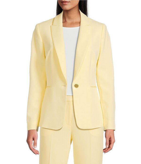 プレストンアンドヨーク レディース アウター 厚地の外套 縮緬 スポーツジャケット Preston \u0026 York Alyssa Notch Lapelong Sleeve One Button Crepe Blazer Buttermilk