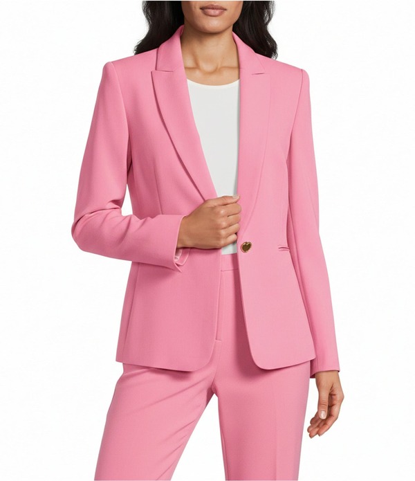 プレストンアンドヨーク レディース アウター 厚地の外套 縮緬 スポーツジャケット Preston \u0026 York Alyssa Notch Lapelong Sleeve One Button Crepe Blazer Cosmo