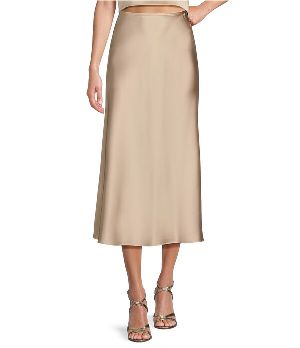 アントニオ メラーニ レディース 下つ方スコート A 伝達ルート 繻子 Antonio Melani Blakely Coordinating A-Line Satin Skirt Champagne 三鞭酒