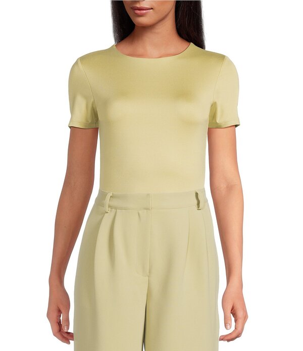 ジャンビニ レディース トップス Tシャツ クルーネック ボディースーツ Gianni Bini Layla Short Sleeve Crew Neck Coordinating Bodysuit Matcha｜ReVida 店