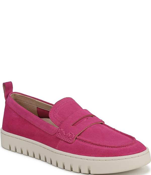 バイオニック レディース シューズ スリッポン・ローファー スエードクロス Vionic Uptown Suede Packable Travel Penny Loafers Rose Violet 相撲取り草