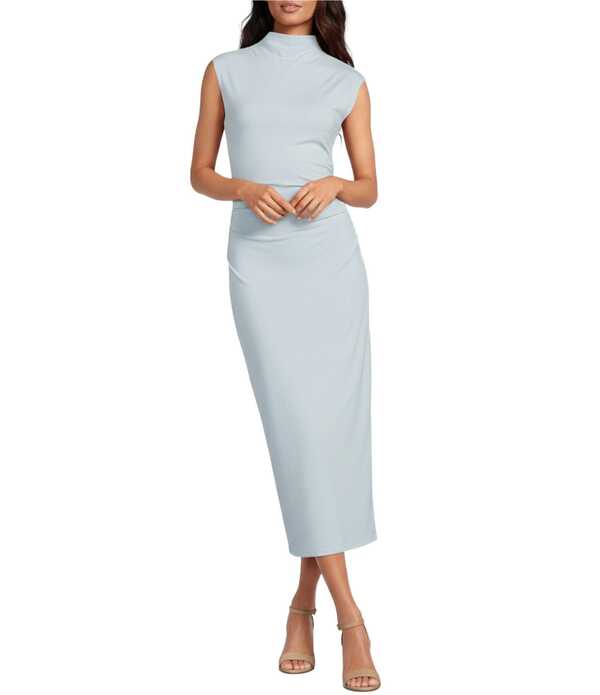 ジャンビニ レディース トップス 衣裳 モックネック MIDI 旗がしら 編み物 Gianni Bini Knit Mock Neck Cap Sleeve Bodycon Midi Dress Cerulean