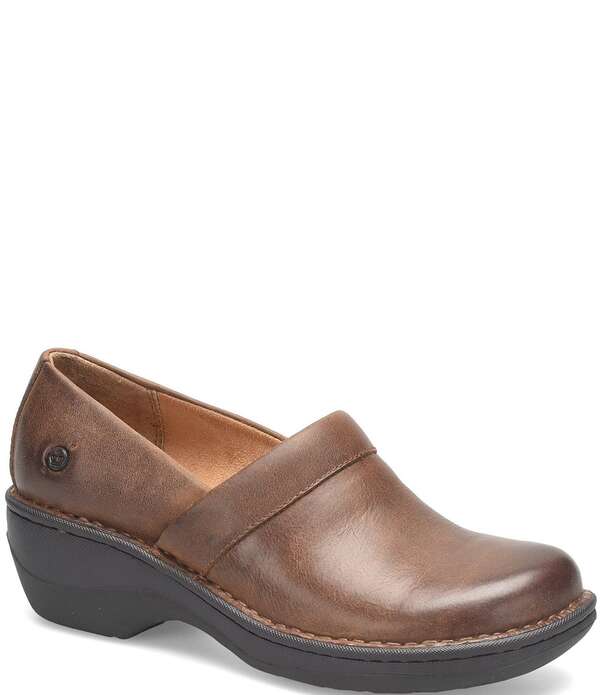 ボーン レディース シューズ サンダル 踵 Born Toby Duo Wedge Heel Clogs Brown 赤銅色