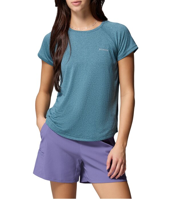 コロンビア レディース トップス プルオーバー Columbia Bogata Bay Crew Neckline Short Sleeve Teever Blue 青碧
