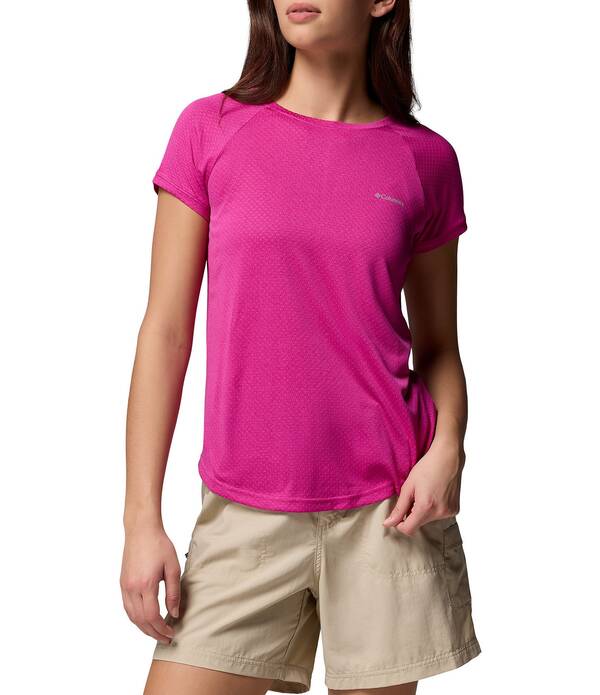 コロンビア レディース トップス プルオーバー Columbia Bogata Bay Crew Neckline Short Sleeve Tee Fuchsia フューシャ