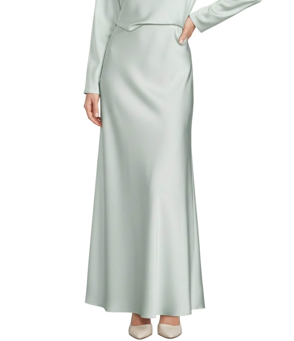 アントニオ メラーニ レディース 下つ方スコート A 伝達ルート 繻子 マキシ Antonio Melani Bella-Line Coordinating Satin Maxi Skirt Spearmint