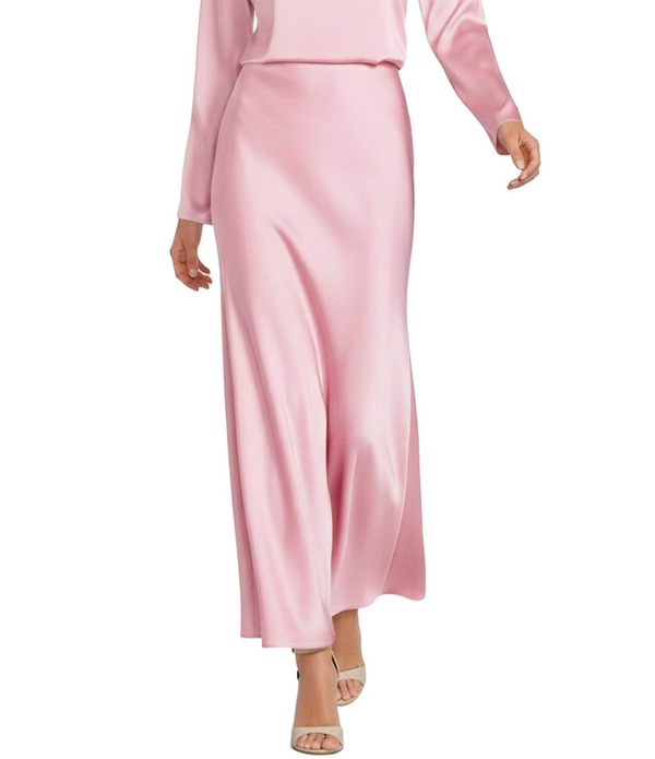 アントニオ メラーニ レディース 下つ方スコート A 伝達ルート 繻子 マキシ Antonio Melani Bella-Line Coordinating Satin Maxi Skirtickled Pink さくら色