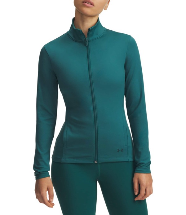 アンダーアーマー レディース アウター 厚地の外套 モックネック 上衣 Under Armour Motion Front Zip Mock Neck Long Sleeve Jacket Rack Green 緑であること