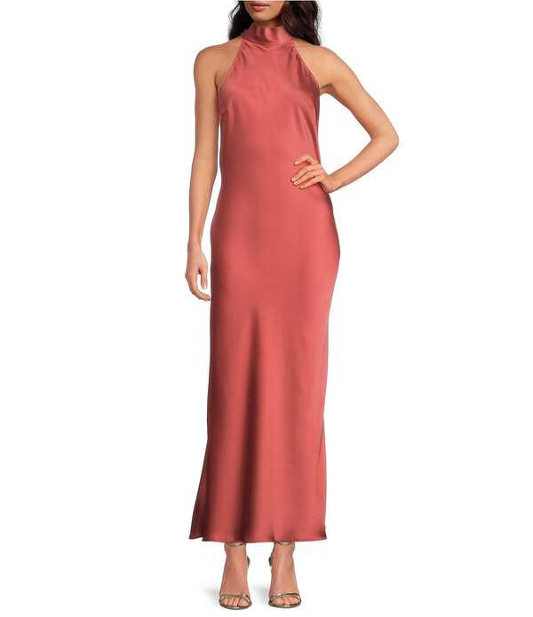 スティーブ マデン レディース トップス 衣裳 ハイネック ノースリーブ マキシ Steve Madden Lara High Neck Sleeveless Maxi Dress Dusty Mauve