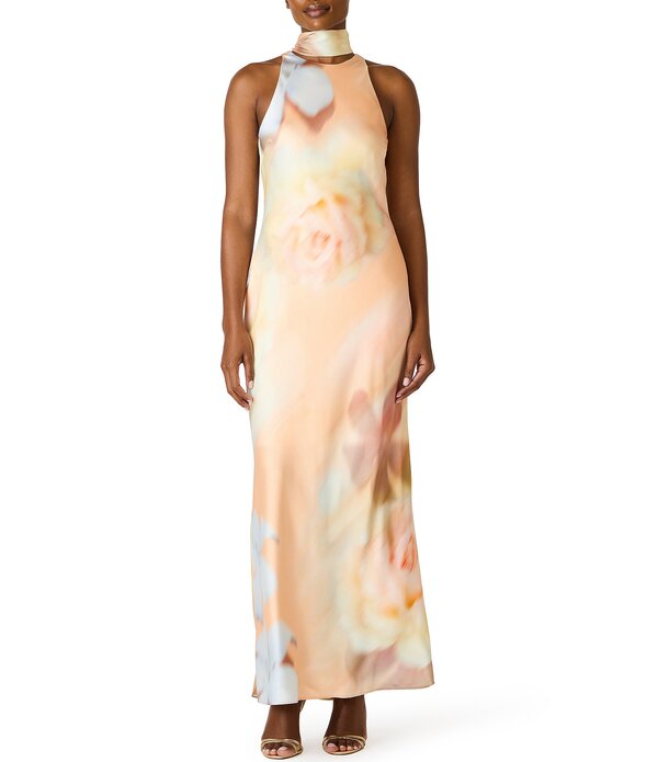 スティーブ マデン レディース トップス 衣装 ハイネック 御花柄 刷り上げる 御花 ホルター Steve Madden Jaidan Floral Print Halter High Neck Dress Coral Haze コーラル