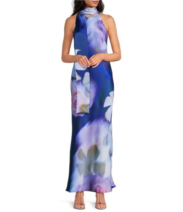 スティーブ マデン レディース トップス 衣装 ハイネック 御花柄 刷り上げる 御花 ホルター Steve Madden Jaidan Floral Print Halter High Neck Dress Navy Multi Combo 米国海軍