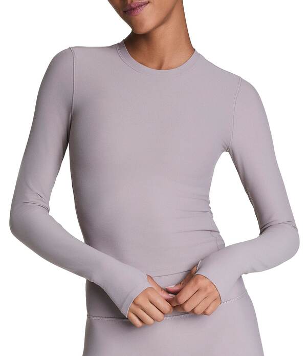 スパンク レディース トップス ティーシャツ 労働者の一団のど首 編み物 SPANXsmooth OnForm Coordinating Long Sleeve Crew Necknitop Coastal Fog
