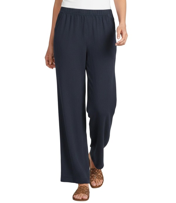 スプレンディット レディース ボトムス 心地よいズボン下 ワイドレッグ リネン Splendid Adele Linen Blend Palazzo Wide Leg Pants Navy 米国海軍