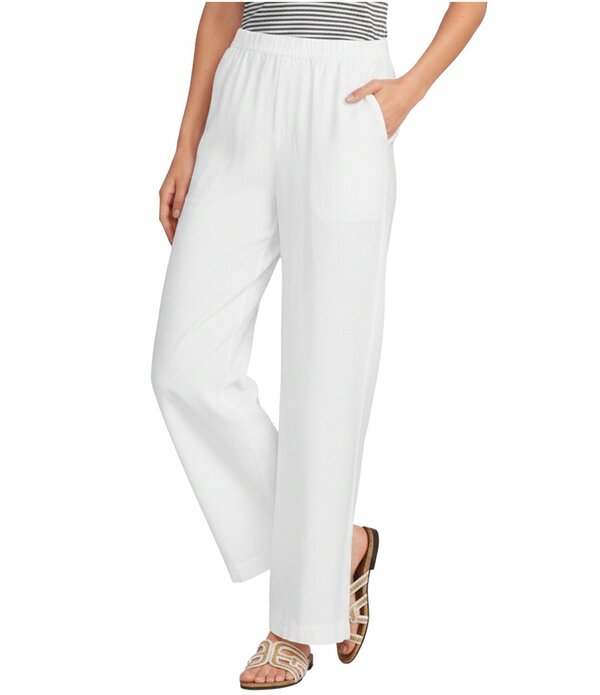 スプレンディット レディース ボトムス 心地好いズボン下 ワイドレッグ リネン Splendid Adele Linen Blend Palazzo Wide Leg Pants White 白いこと