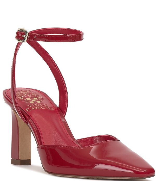ヴィンスカムート レディース シューズ 踵 アンクル Vince Camuto Galees Patent Ankle Strapumps Bright Flame