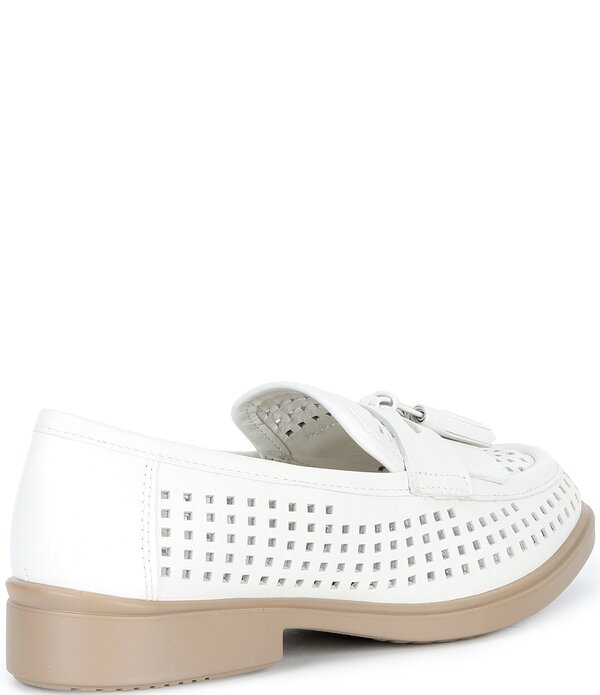 山びこ レディース シューズ パンプスエード 置き目毛皮 ECCO Women\u0027s Classic Perforated Suede Tassel Penny Loafers White 白いこと