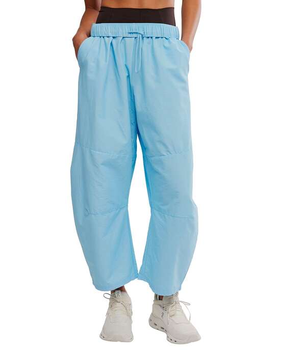フリーピープル レディース ボトムス 心地よいズボン下 Free People FP Movement Game Day High Rise Barreleg Pants Bright Blue 青碧