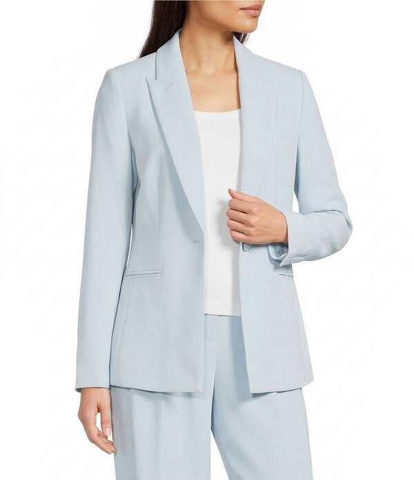 ギブソンアンドラティマー レディース アウター 厚地の外套 スポーツジャケット Gibson \u0026 Latimer Perfect Fit Wovenotch Lapelong Sleeve Coordinating Suiting Blazer Baby Blue 青碧