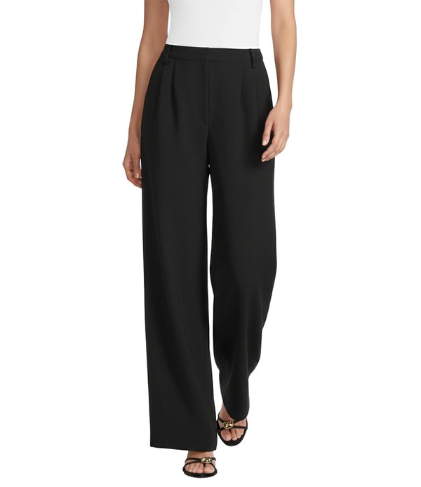 ジャンビニ レディース ボトムス 心地好いズボン下 ワイドレッグ 縮緬 Gianni Bini Harlow Crepe Wide Leg Coordinating Trouser Pants Black 黒いこと