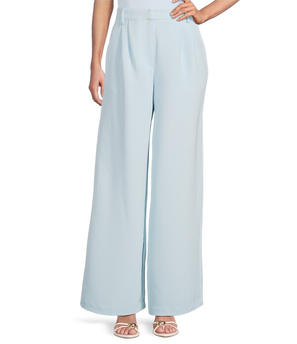 ジャンビニ レディース ボトムス 心地好いズボン下 ワイドレッグ 縮緬 Gianni Bini Harlow Crepe Wide Leg Coordinating Trouser Pants Cerulean