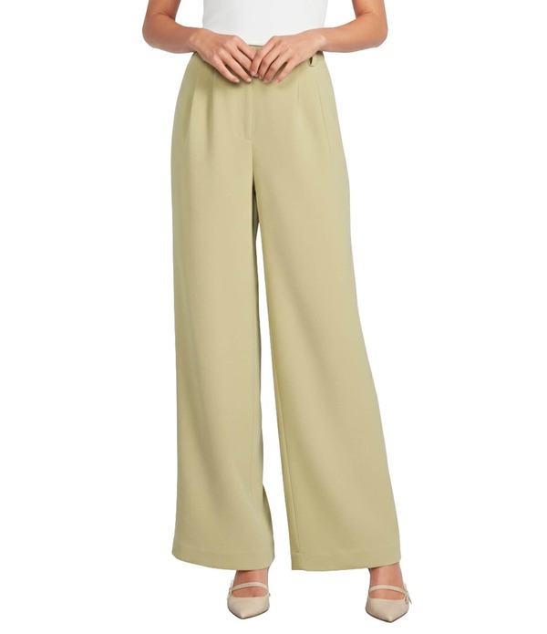 ジャンビニ レディース ボトムス 心地好いズボン下 ワイドレッグ 縮緬 Gianni Bini Harlow Crepe Wide Leg Coordinating Trouser Pants Matcha