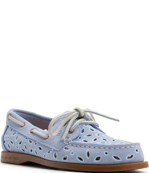 スペリー レディース シューズ スエードクロス Sperry Women\u0027s Authentic Original Suede Perforated Boat Shoes Light Blue 青碧