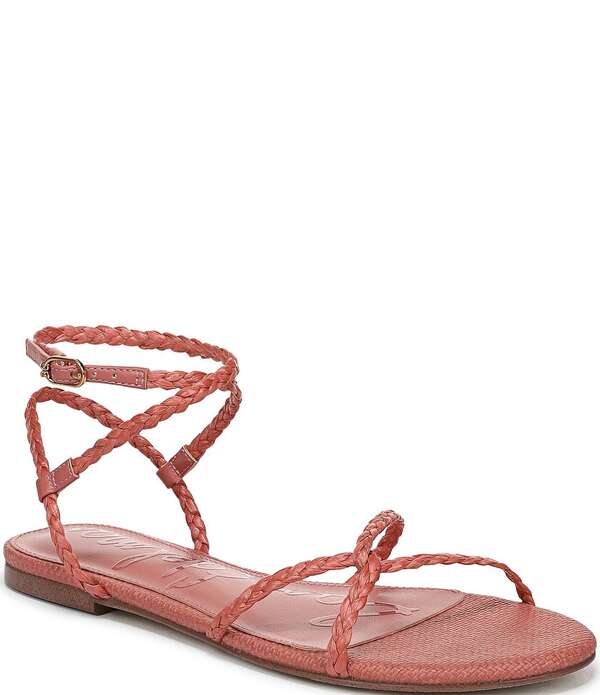 サムエデルマン レディース シューズ サンダル Sam Edelman Ellina Braided Raffia Strappy Flat Sandals Indie Pink さくら色