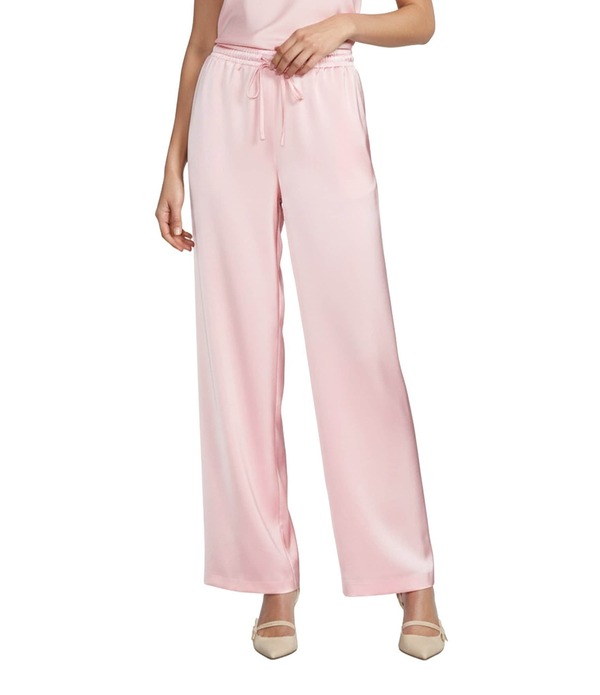 アントニオ メラーニ レディース ボトムス 心地よいズボン下 繻子 Antonio Melani Carson Satin Drawstring Pants Tickled Pink サクラ色