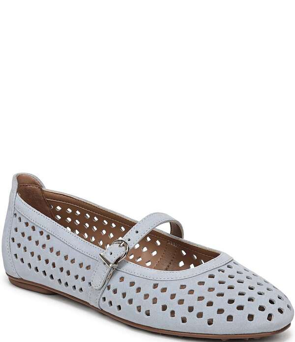 ナチュライザー レディース シューズ パンプスエード Naturalizer Aria Perforated Suede Mary Jane Flats Ice Blue 青碧