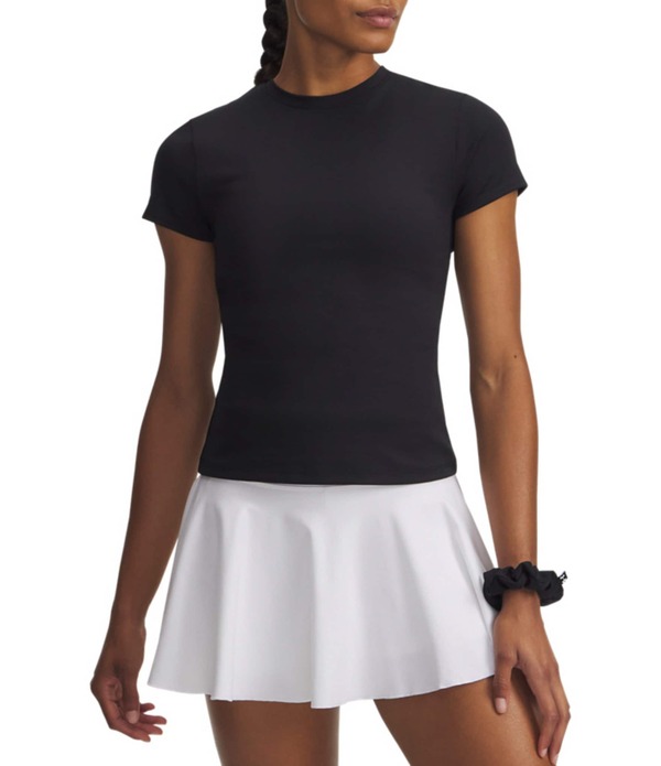 アンダーアーマー レディース トップス ティーシャツ 労働者の一団のど首 Under Armour Motion Fitted Crew Neck Short Sleeve Tee Black 黒いこと