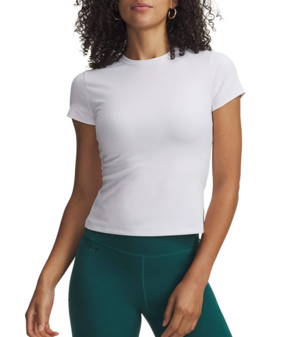 アンダーアーマー レディース トップス シャツ クルーネック Under Armour Motion Fitted Crew Neck Short Sleeve Tee White ホワイト｜ReVida 店