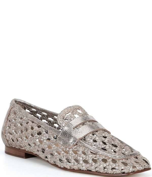 ドナルドプリネール レディース シューズ スリッポン・ローファー なめし革 Donald Pliner Naolin Woven Leather Loafers Pewter ピューター