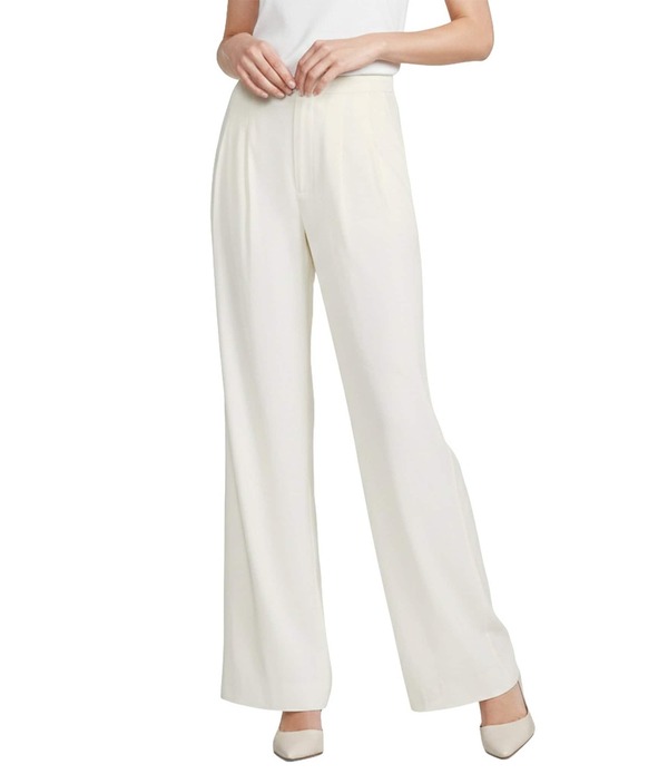 アントニオ メラーニ レディース ボトムス 心地好いズボン下 ワイドレッグ 筋目 リネン Antonio Melani Melinda Linen High Rise Flat Front Pleated Wide Leg Coordinating Pants Ivory 象牙色