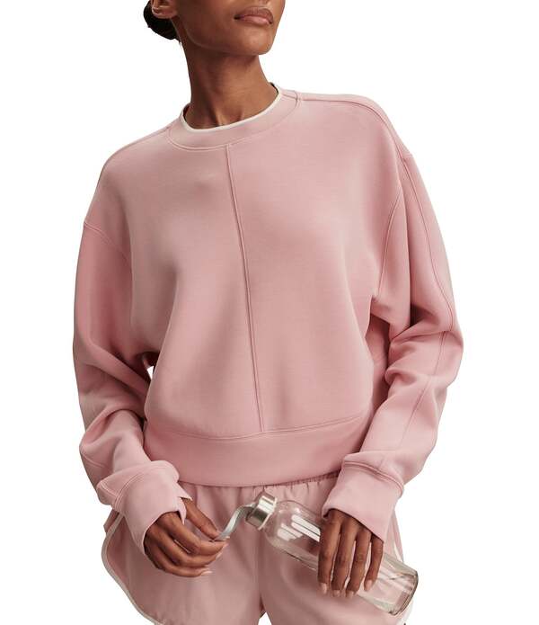 バーレイ レディース トップス ティーシャツ 労働者の一団のど首 汗水 クロップド Varley Tasmin Crew Neck Long Sleeve Coordinating Cropped Sweatshirt Zephyr Mauve