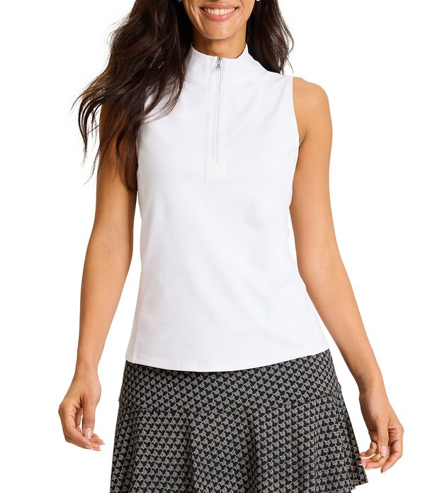 トッミーバハマ レディース トップス シャツ ハーフジップ ノースリーブ Tommy Bahama Coordinating IslandZoneR Aubrey Quarter Zip Sleeveless Top White ホワイト｜ReVida 店