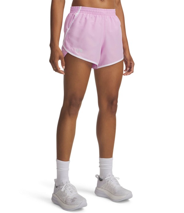 アンダーアーマー レディース ボトムス 二分の一ズボン下・さる股引き 遊撃手ズボン下 Under Armour Fly-By Mid Rise 3 Shorts Pink Dawn サクラ色