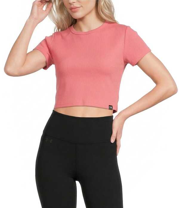 アンダーアーマー レディース トップス ティーシャツ 労働者の一団のど首 Under Armourival Baby Rib Crew Neck Short Sleeve Tee Bittersweet Pink サクラ色