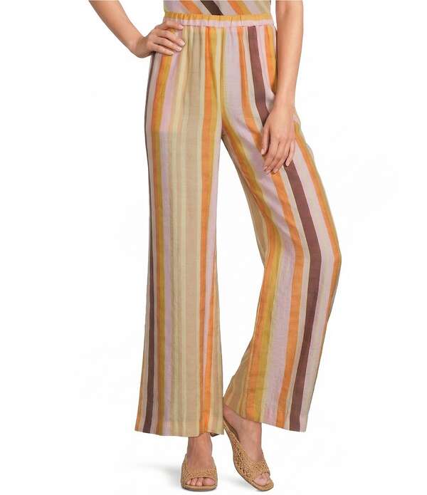 アントニオ メラーニ レディース ボトムス 心地よいズボン下 ワイドレッグ Antonio Melani Tabitha Voile Anglestripe High-Rise Wide Leg Coordinating Pants Pink Stripe サクラ色