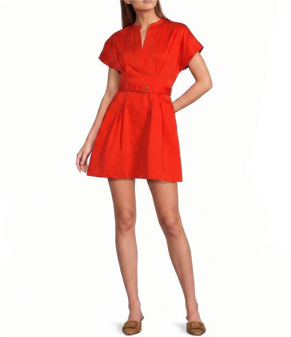 アントニオ メラーニ レディース トップス 衣裳 モックネック Antonio Melani Sylvia Belted Mock Neck Dresstrawberry