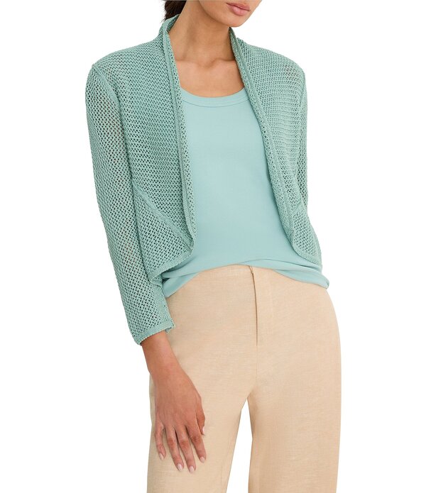 ニックアンドゾー レディース アウター 厚地の外套 メッシュ ジレー NIC + ZOE Mesh Cocoon Open Front Long Sleeve Cardigan Aquifer