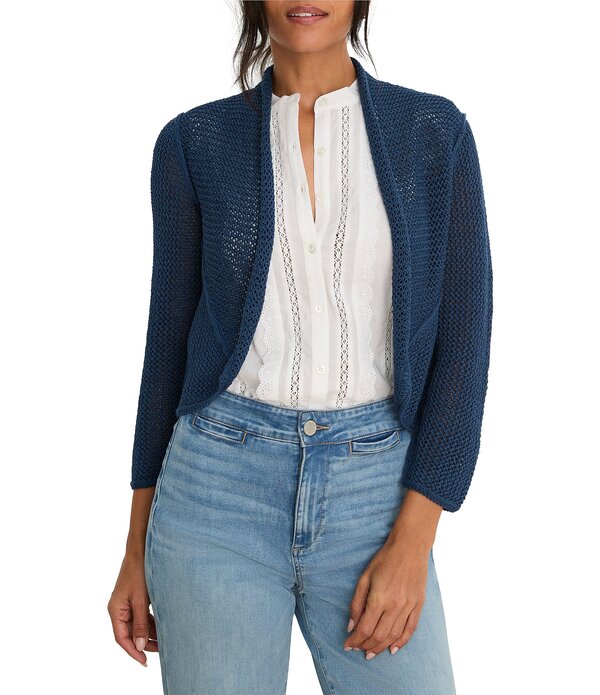 ニックアンドゾー レディース アウター 厚地の外套 メッシュ ジレー NIC + ZOE Mesh Cocoon Open Front Long Sleeve Cardigan Rich Indigo インディゴ